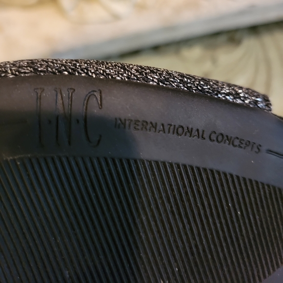 INC International Concepts Womens Rielee2 Fabric Peep Toe, Pewter Knit, #138 - Picture 9 of 11